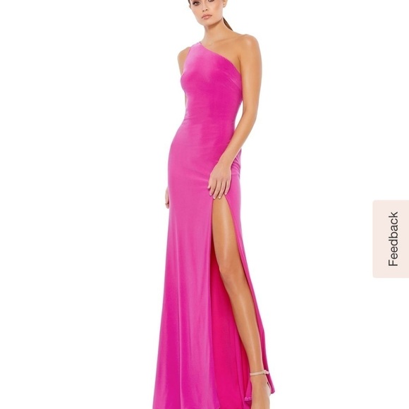 Ieena For Mac Duggal DRAPED BACK STRETCH JERSEY GOWN One Shoulder Dress - Picture 1 of 6
